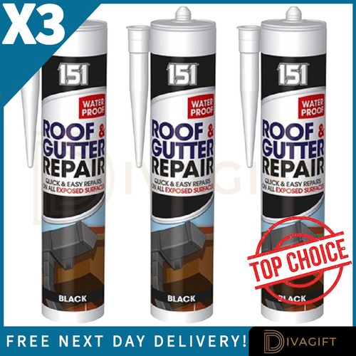 Black roof gutter - x, sealant